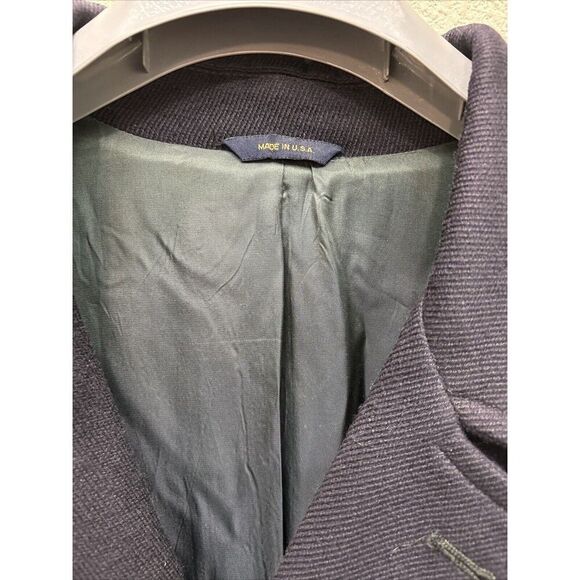 Coach Navy Blue Single Breasted Wool Pea Coat Fully Lined XL Men Lined Pockets - Picture 2 of 11